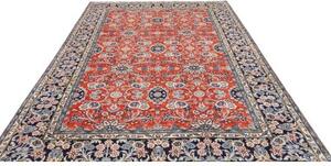 Tappeto Kashan Floreale Corallo Blu Scuro 200x303 Cm