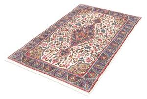 Tappeto Kerman Medaglione Floreale Avorio Blu 92x140 Cm
