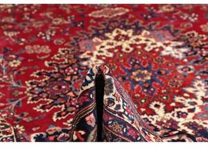 Tappeto Mashad Medaglione Floreale Rosso Blu Scuro 318x408 Cm