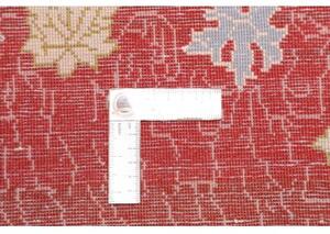 Tappeto Kashan Fine Medaglione Floreale Rosso Avorio 135x210 Cm