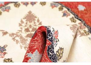 Tappeto Kashan Fine Medaglione Floreale Rosso Avorio 135x210 Cm