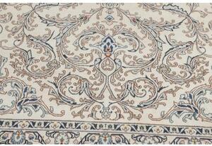 Tappeto Kashan Medaglione Floreale Avorio Blu Avio 334x532 Cm
