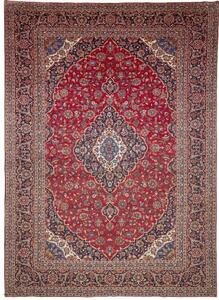 Tappeto Ardakan Medaglione Floreale Rosso Blu Scuro 297x410 Cm