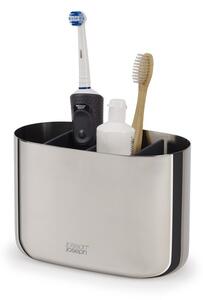 Portaspazzolino verticale color argento lucido in acciaio inox EasyStore Luxe – Joseph Joseph