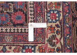 Tappeto Mashad Medaglione Floreale Rosso Blu Scuro 318x408 Cm