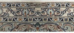 Tappeto Kashan Medaglione Floreale Avorio Blu Avio 334x532 Cm