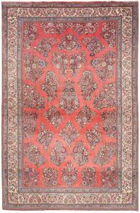 Tappeto Sarough Floreale Rosso Corallo Blu 215x330 Cm