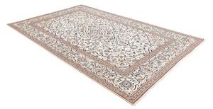 Tappeto Kashan Medaglione Floreale Avorio Blu 193x298 Cm