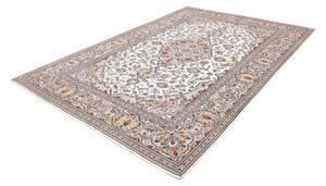 Tappeto Kashan Medaglione Floreale Avorio Blu 195x295 Cm