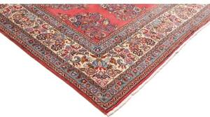 Tappeto Sarough Floreale Rosso Corallo Blu 215x330 Cm