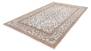 Tappeto Kashan Medaglione Floreale Avorio Blu 193x298 Cm