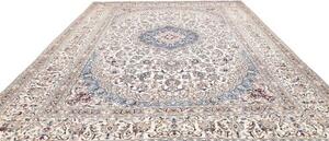 Tappeto Nain Kashmar Medaglione Floreale Avorio Blu 303x400 Cm