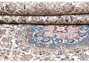 Tappeto Nain Kashmar Medaglione Floreale Avorio Blu 303x400 Cm