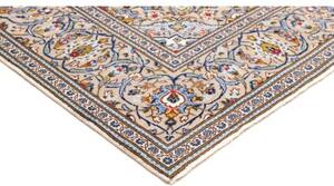 Tappeto Kashan Medaglione Floreale Avorio Blu 195x295 Cm