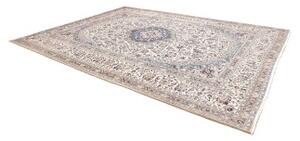 Tappeto Nain Kashmar Medaglione Floreale Avorio Blu 303x400 Cm
