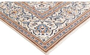 Tappeto Kashan Medaglione Floreale Avorio Blu 193x298 Cm