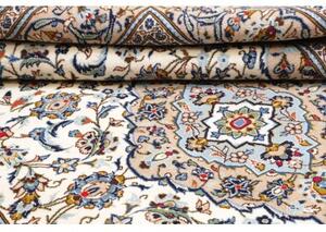 Tappeto Kashan Medaglione Floreale Avorio Blu 195x295 Cm