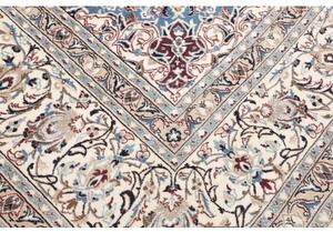 Tappeto Nain Kashmar Medaglione Floreale Avorio Blu 303x400 Cm