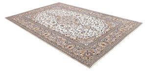 Tappeto Kashan Medaglione Floreale Avorio Blu 195x295 Cm