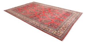 Tappeto Sarough Floreale Rosso Corallo Blu 215x330 Cm
