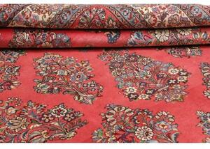 Tappeto Sarough Floreale Rosso Corallo Blu 215x330 Cm