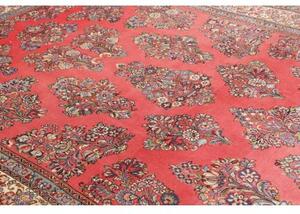 Tappeto Sarough Floreale Rosso Corallo Blu 215x330 Cm