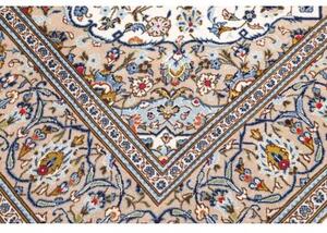 Tappeto Kashan Medaglione Floreale Avorio Blu 195x295 Cm