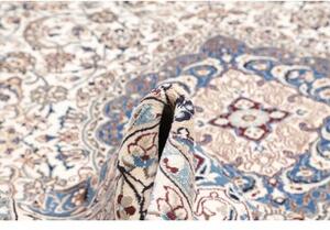 Tappeto Nain Kashmar Medaglione Floreale Avorio Blu 303x400 Cm