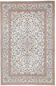 Tappeto Kashan Medaglione Floreale Avorio Blu 193x298 Cm