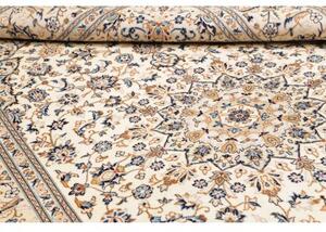 Tappeto Kashan Medaglione Floreale Avorio Blu 200x305 Cm