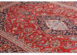 Tappeto Ardakan Medaglione Floreale Rosso Blu Scuro 206x313 Cm