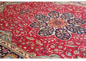 Tappeto Tabriz Medaglione Floreale Rosso Blu 250x343 Cm