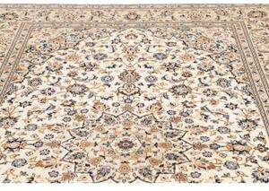 Tappeto Kashan Medaglione Floreale Avorio Blu 200x305 Cm