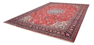 Tappeto Sarough Medaglione Floreale Rosso Blu Scuro 303x398 Cm