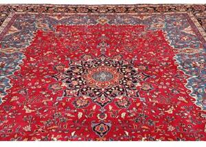 Tappeto Mashad Medaglione Floreale Rosso Blu 298x384 Cm