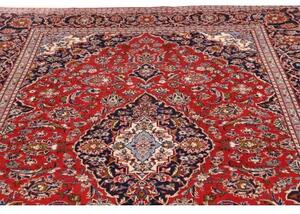 Tappeto Ardakan Medaglione Floreale Rosso Blu Scuro 206x313 Cm