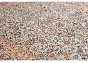 Tappeto Kashan Medaglione Floreale Avorio Blu 275x400 Cm