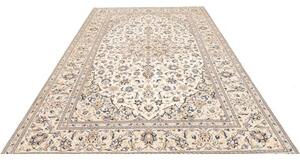 Tappeto Kashan Medaglione Floreale Avorio Blu 200x305 Cm