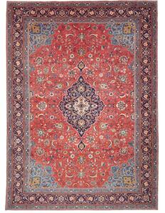 Tappeto Sarough Medaglione Floreale Rosso Blu Scuro 260x356 Cm