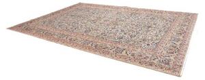 Tappeto Kashan Medaglione Floreale Avorio Blu 275x400 Cm