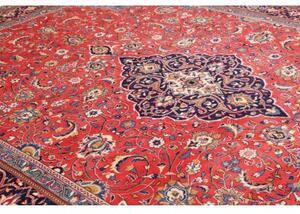 Tappeto Sarough Medaglione Floreale Rosso Blu Scuro 260x356 Cm
