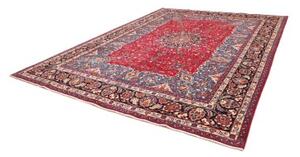 Tappeto Mashad Medaglione Floreale Rosso Blu 298x384 Cm