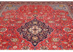 Tappeto Sarough Medaglione Floreale Rosso Blu Scuro 260x356 Cm