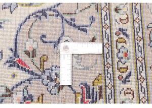 Tappeto Kashan Medaglione Floreale Avorio Blu 200x305 Cm