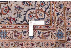 Tappeto Kashan Medaglione Floreale Avorio Blu 275x400 Cm