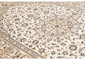 Tappeto Kashan Medaglione Floreale Avorio Blu 200x305 Cm