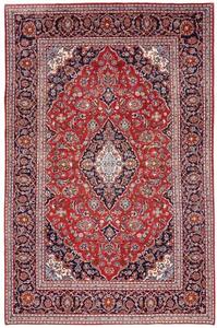 Tappeto Ardakan Medaglione Floreale Rosso Blu Scuro 206x313 Cm