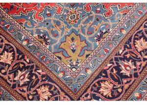 Tappeto Sarough Medaglione Floreale Rosso Blu Scuro 260x356 Cm
