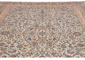 Tappeto Kashan Medaglione Floreale Avorio Blu 275x400 Cm