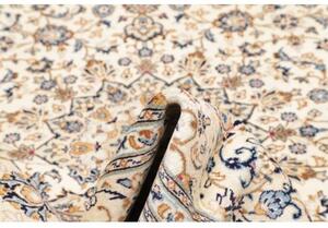 Tappeto Kashan Medaglione Floreale Avorio Blu 200x305 Cm